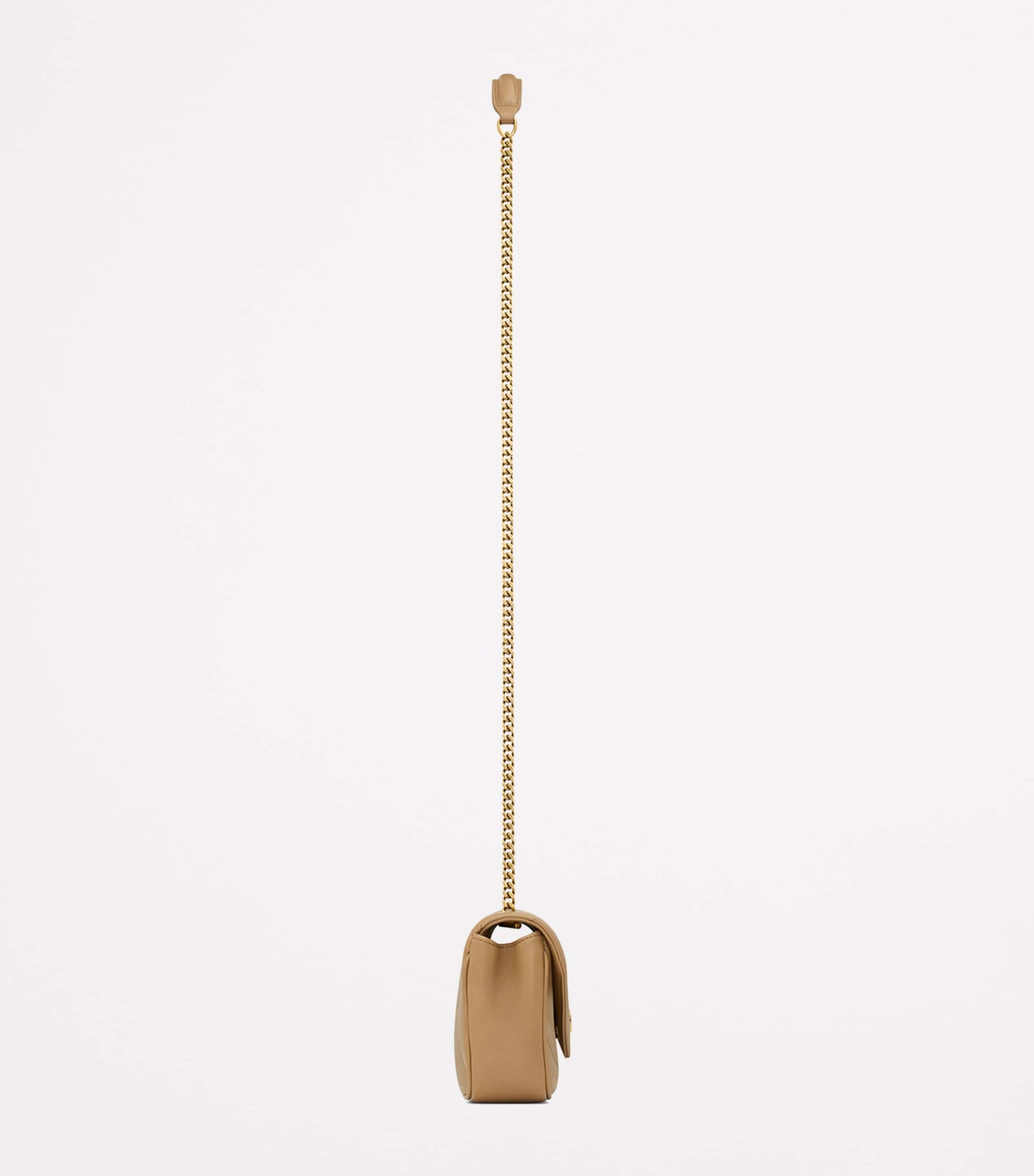 Saint Laurent Brown Mini Leather Loulou Shoulder Bag