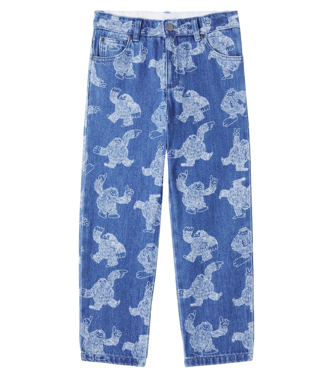 Stella McCartney Kids - بنطال جينز مطبوع بقصّة مستقيمة