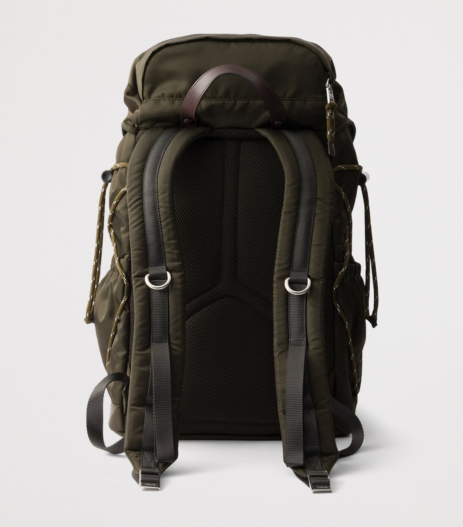 Re-Nylon and Leather Backpack