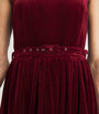 Emilia Wickstead Burgundy Velvet Eagle Midi Dress