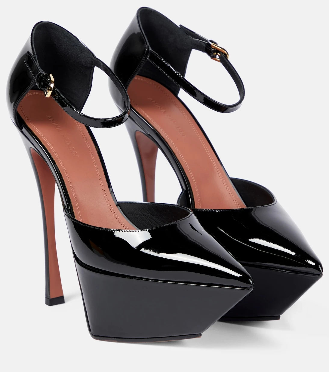 Amina Muaddi - Angelica patent leather platform pumps