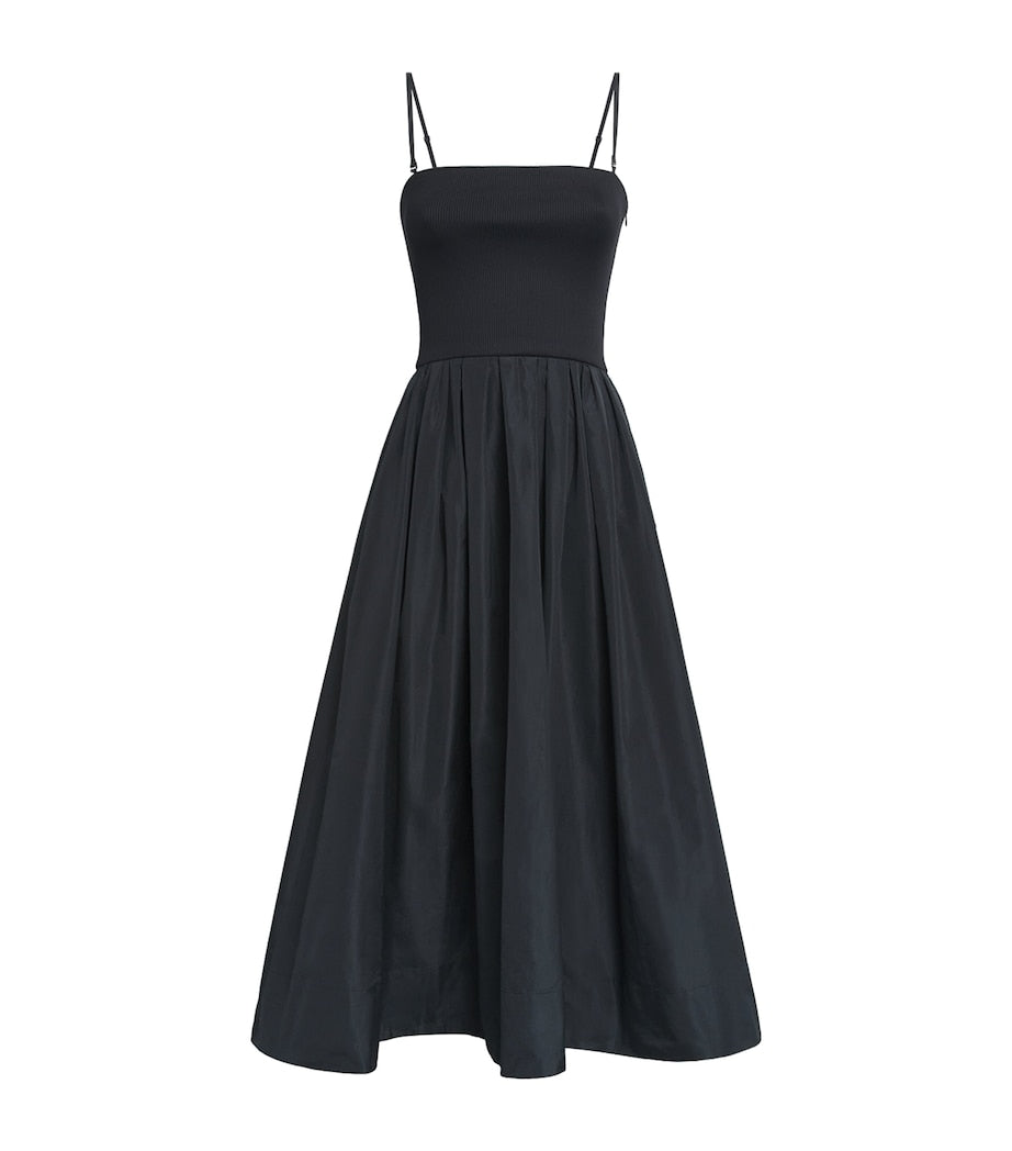 Maje Black Strapless Midi Dress
