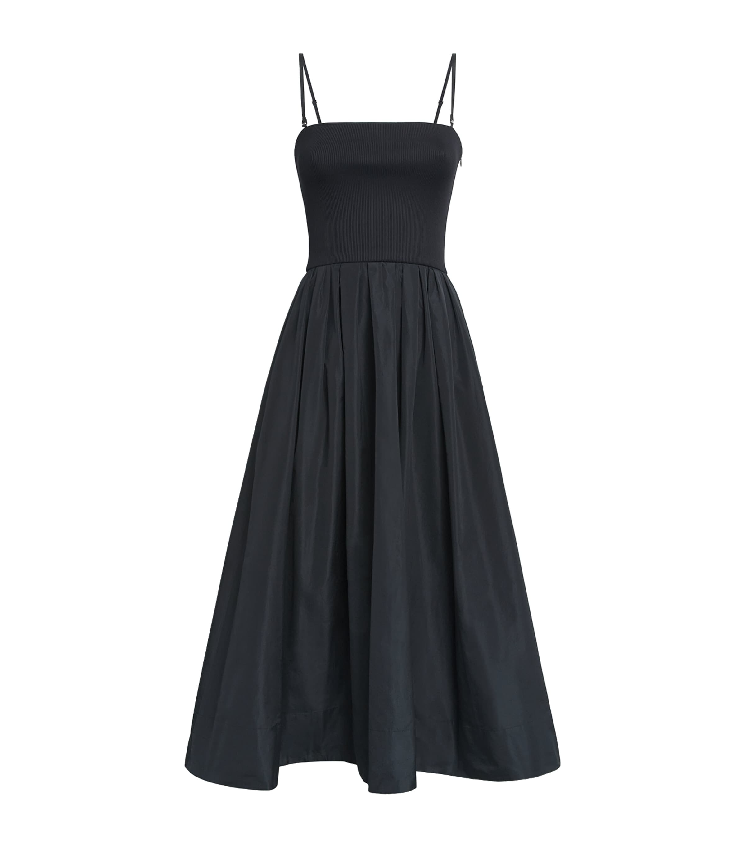 Maje Black Strapless Midi Dress