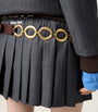 Grey Wool Pleated Mini Skirt