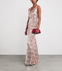 Rose Gold Sequinned V-Neck Gown