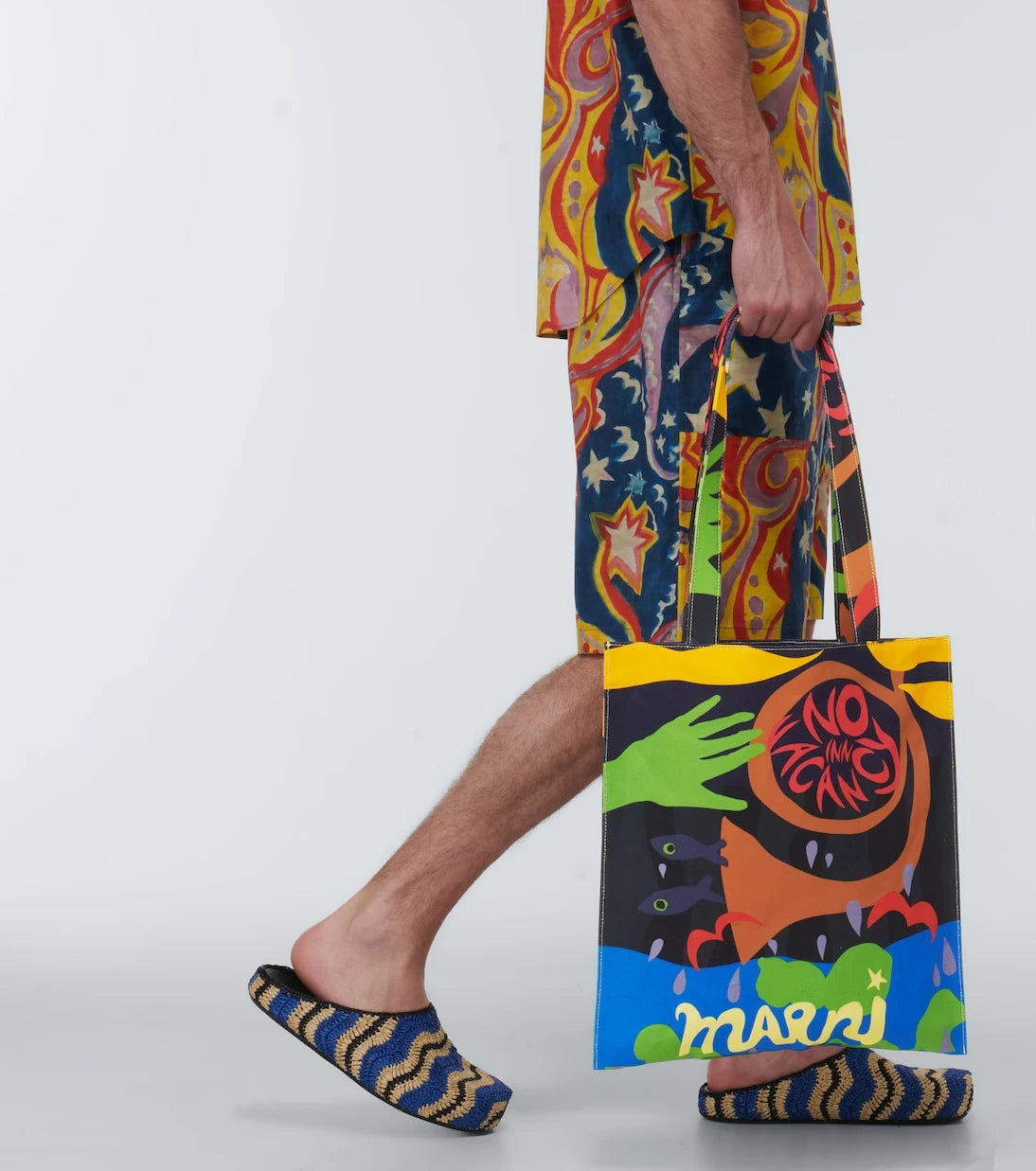 Marni - x No Vacancy Inn printed canvas tote bag