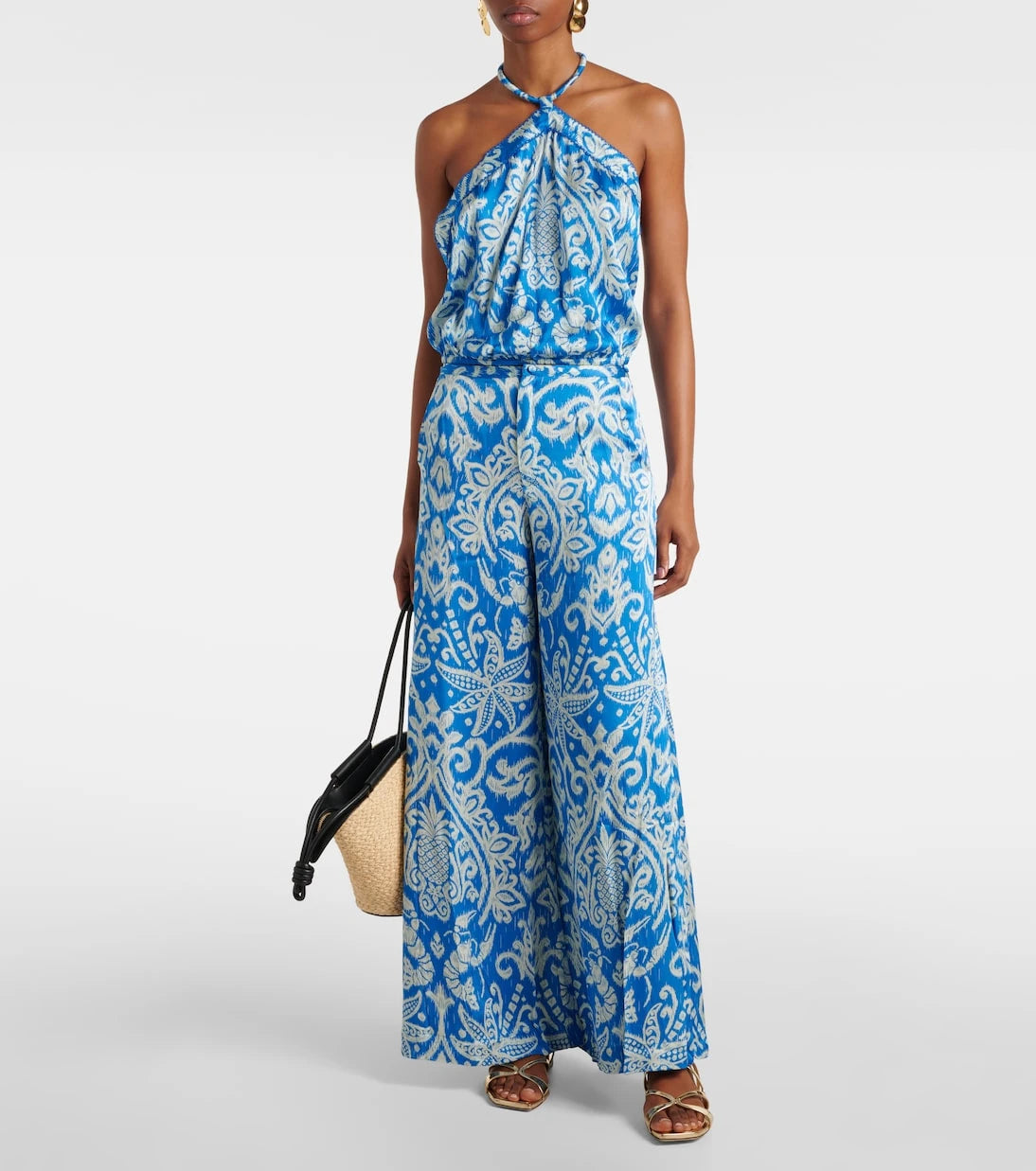 Poupette St Barth - Clea high-rise printed wide-leg pants