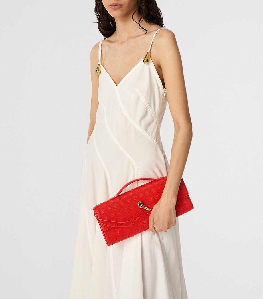 Red Leather Andiamo Clutch Bag