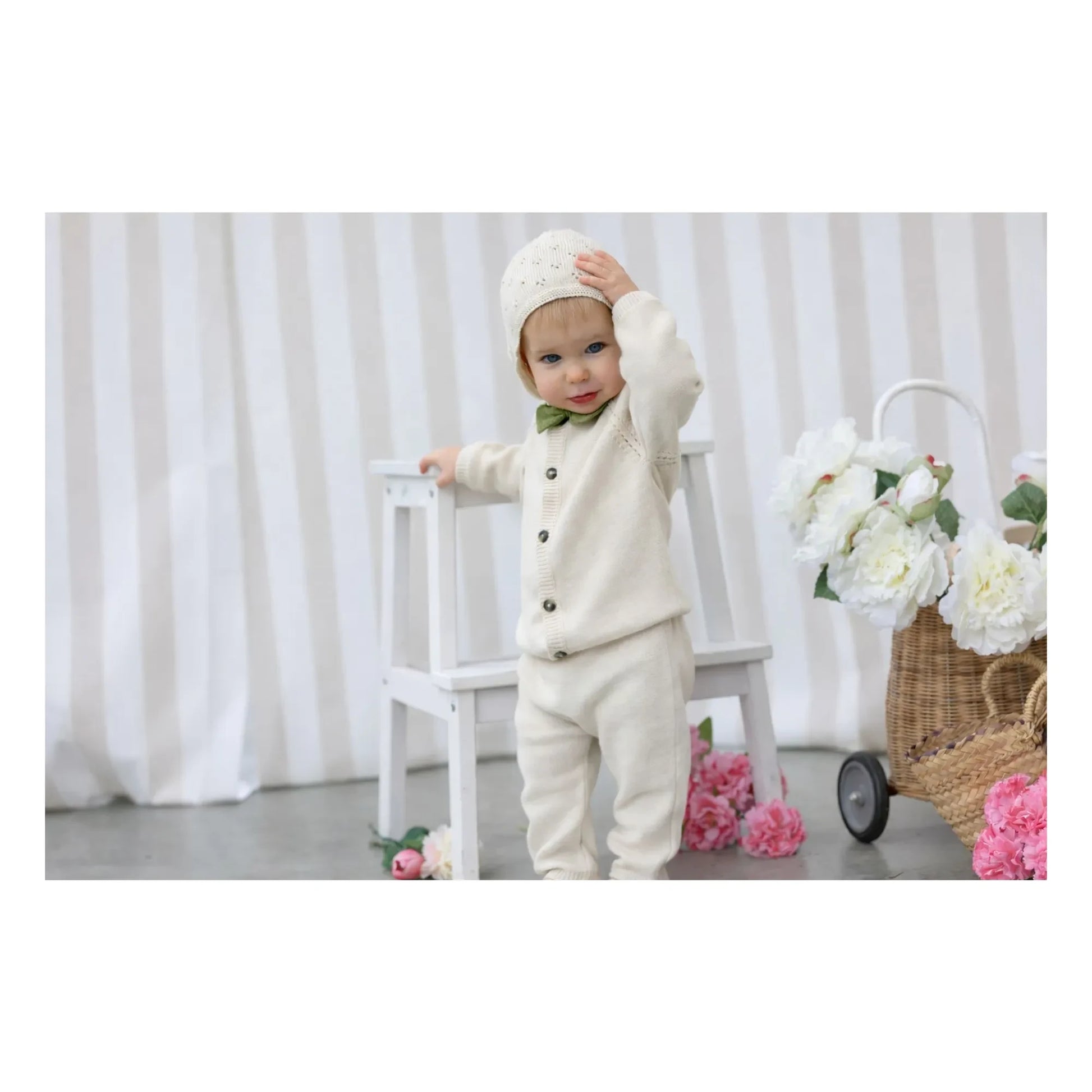 Lililotte - Léandre Organic Cotton Fine Knit Trousers | Ecru