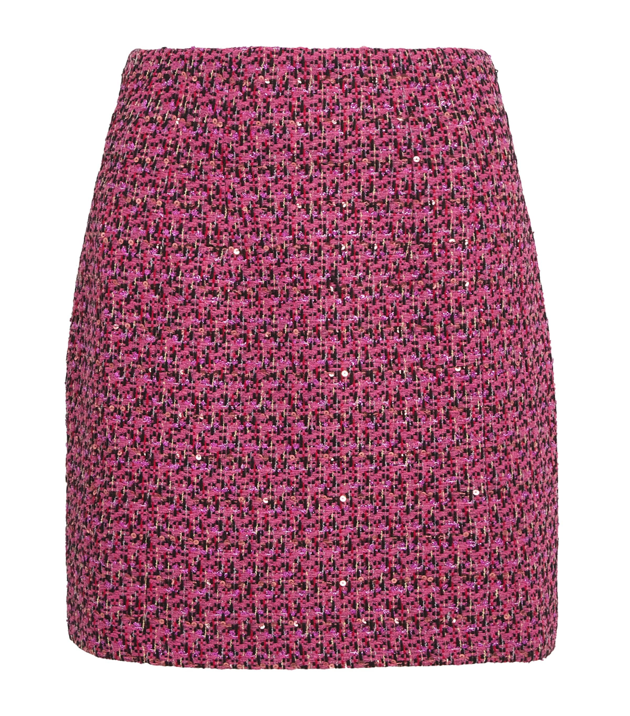 Wool-Blend Tweed Embellished Mini Skirt