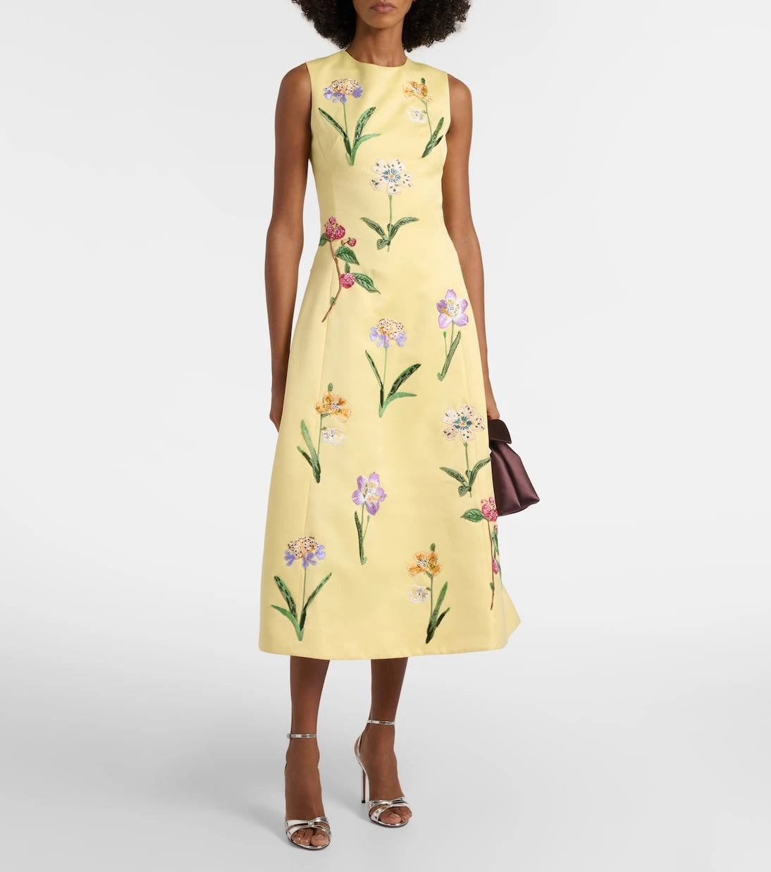 Leo Lin - Cleo beaded floral midi dress