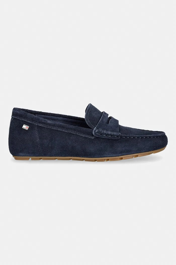 Tommy Hilfiger Kadın Süet Mokasen FLAG SOFT SUEDE DRIVER LOAFER