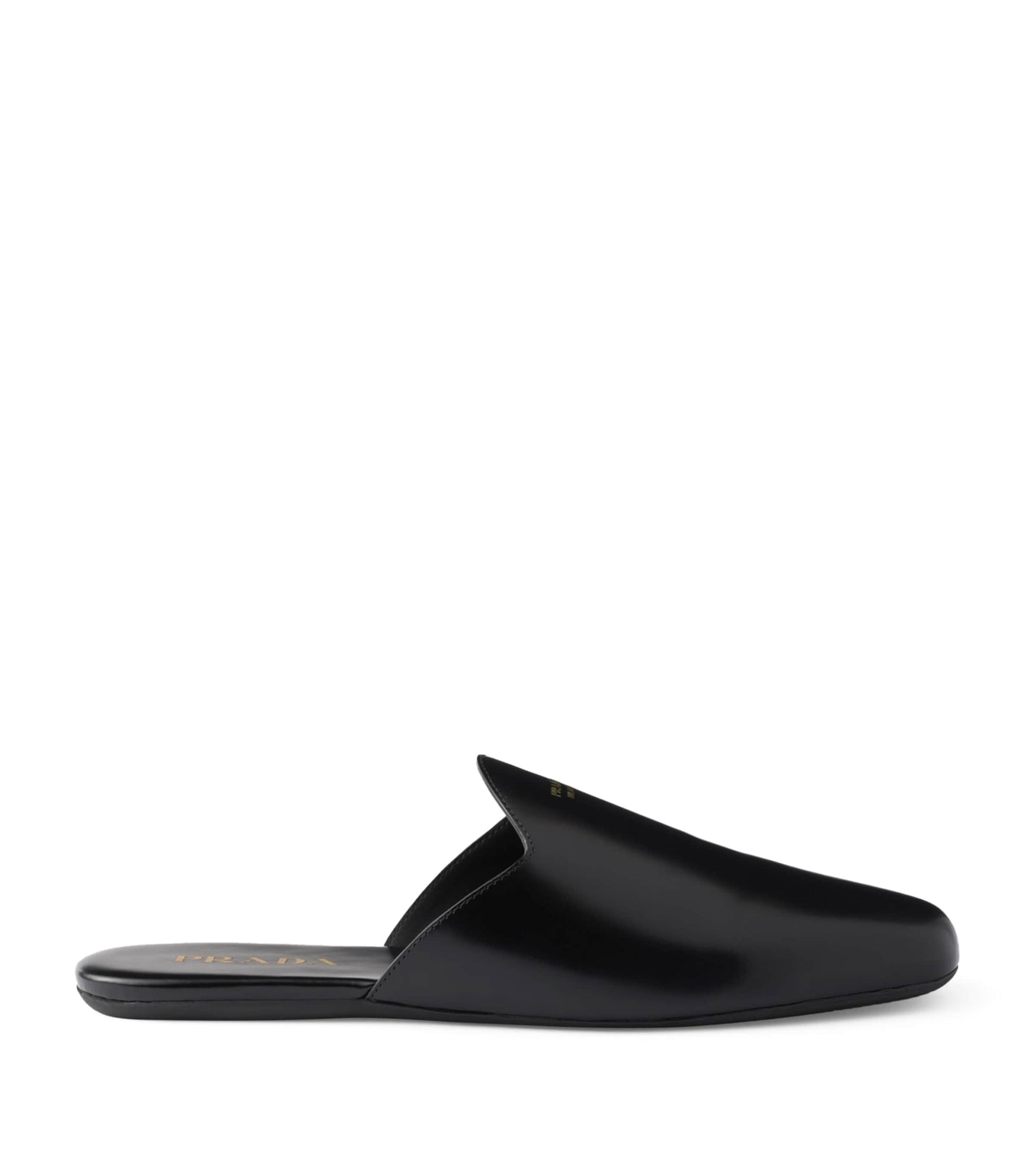 Prada Black Leather Flat Mules