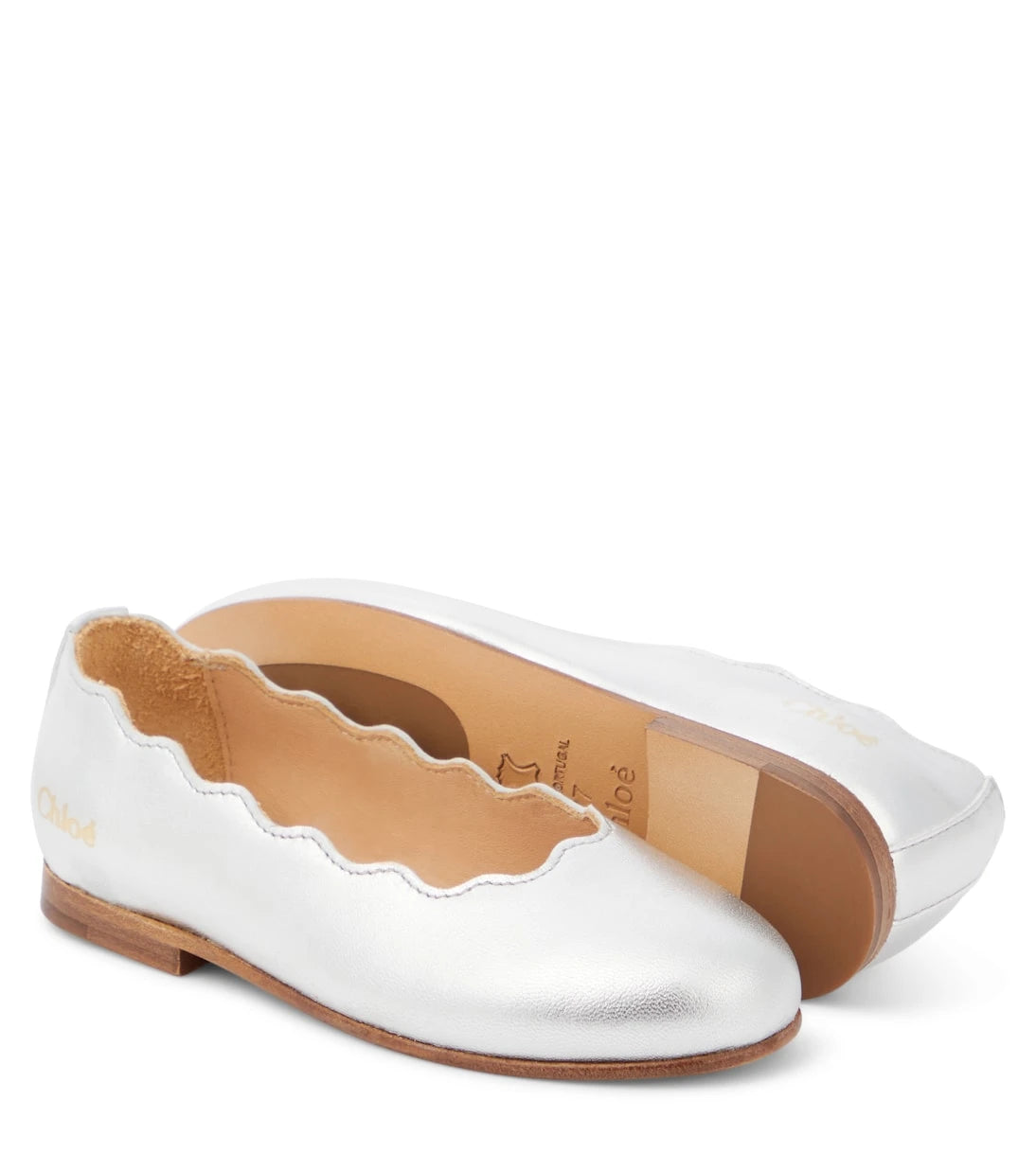 Chloé Kids - Lauren metallic leather ballet flats