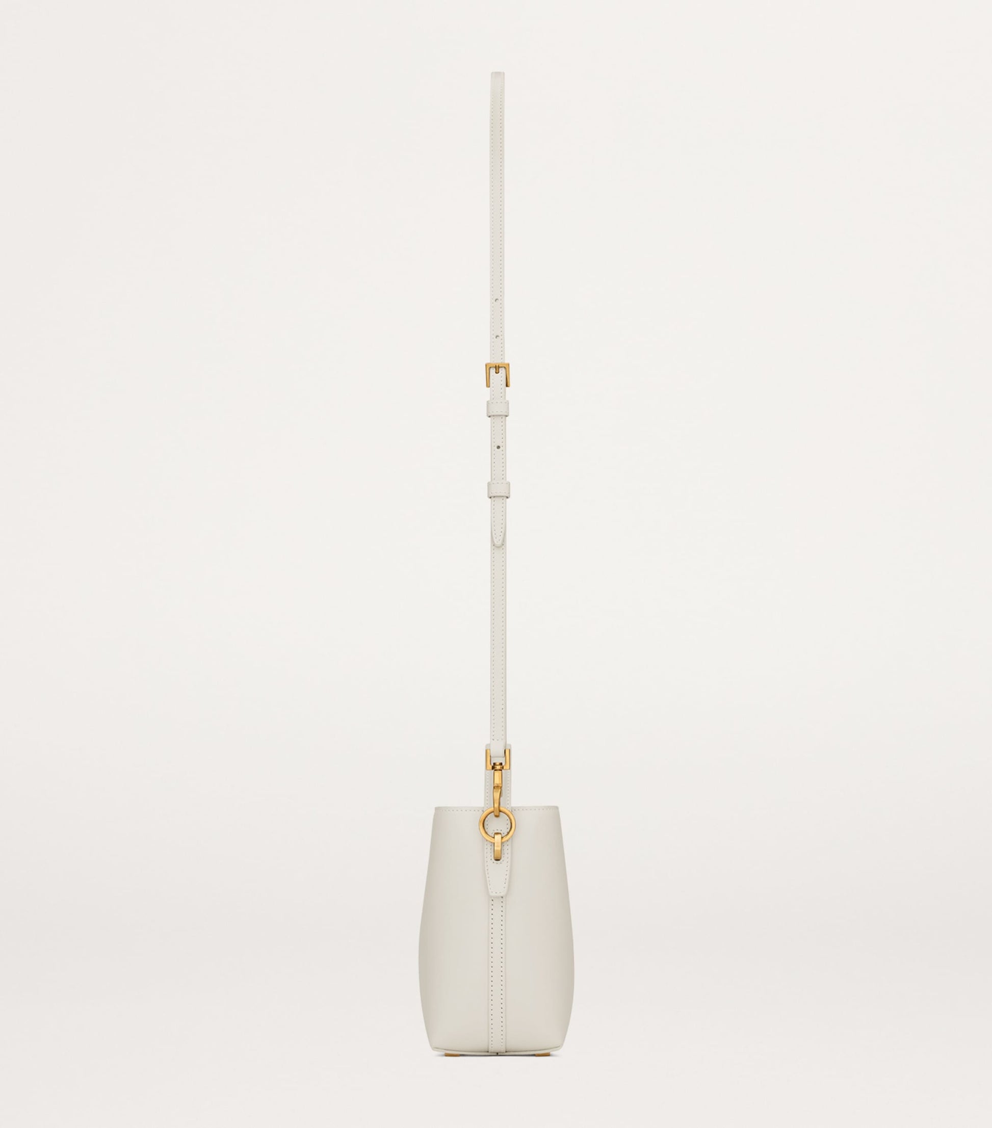 Saint Laurent White Mini Leather Le 37 Bucket Bag