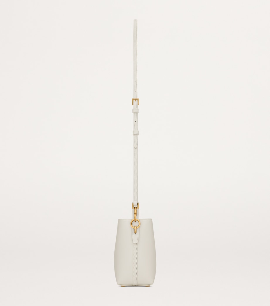Saint Laurent White Mini Leather Le 37 Bucket Bag