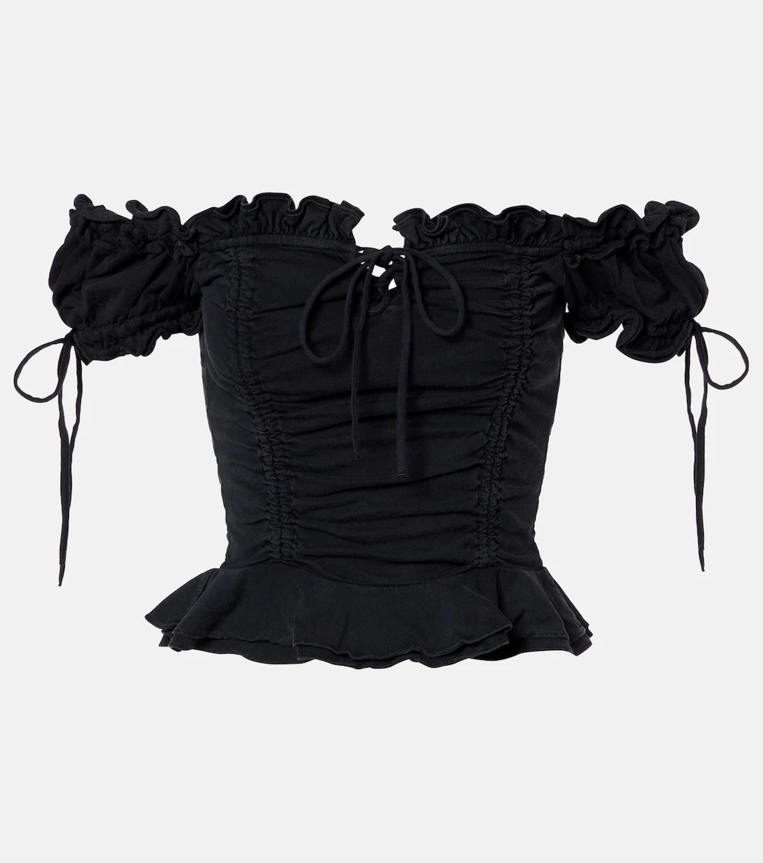 Balenciaga - Gathered cotton crop top