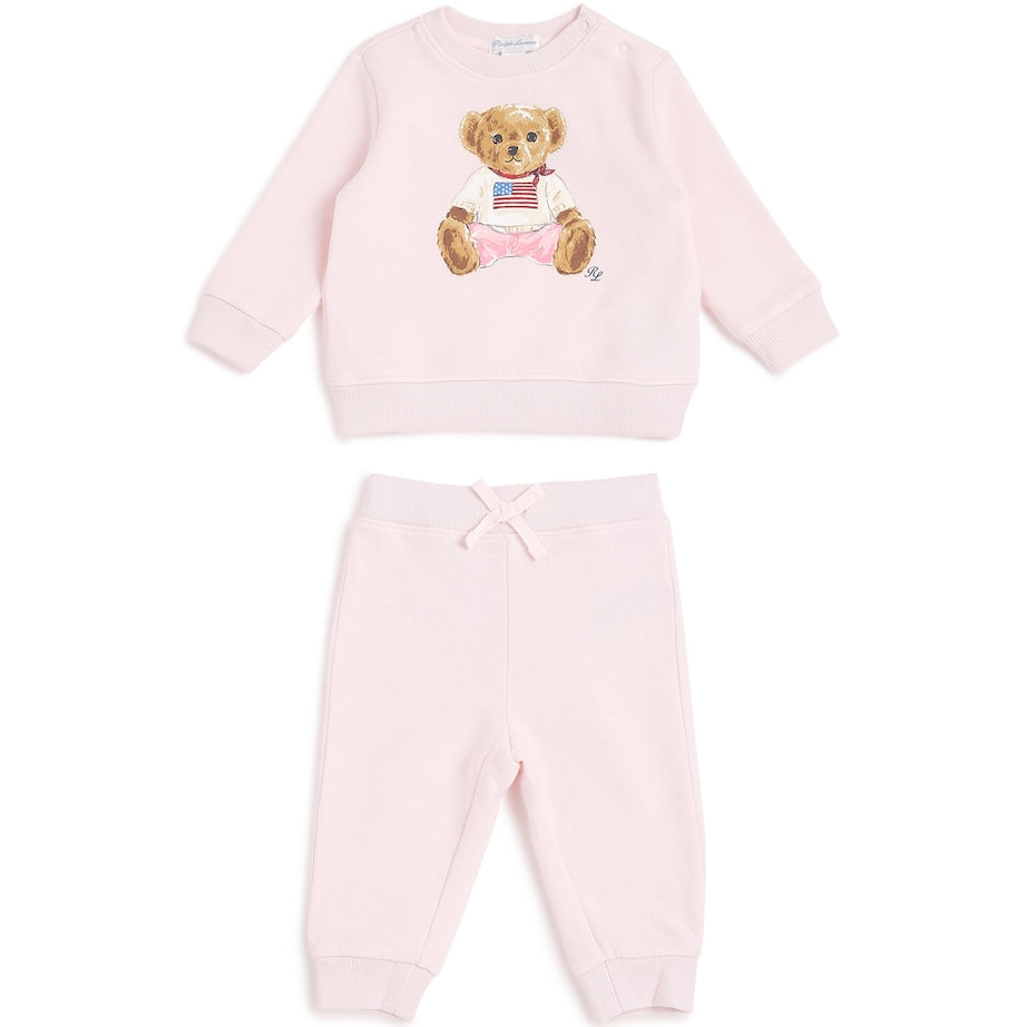Ralph Lauren Kids Cotton-Blend Bear Sweatshirt and Sweatpants Set (3-24 Months)