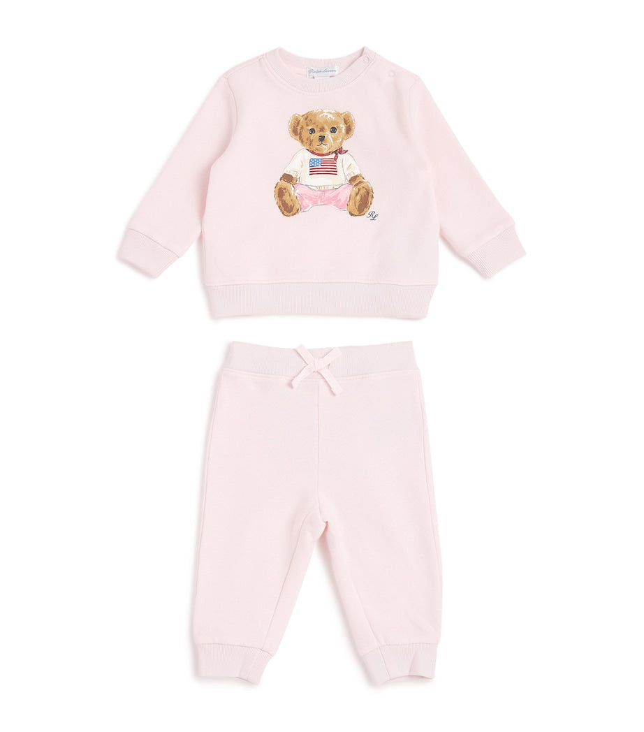 Ralph Lauren Kids Cotton-Blend Bear Sweatshirt and Sweatpants Set (3-24 Months)