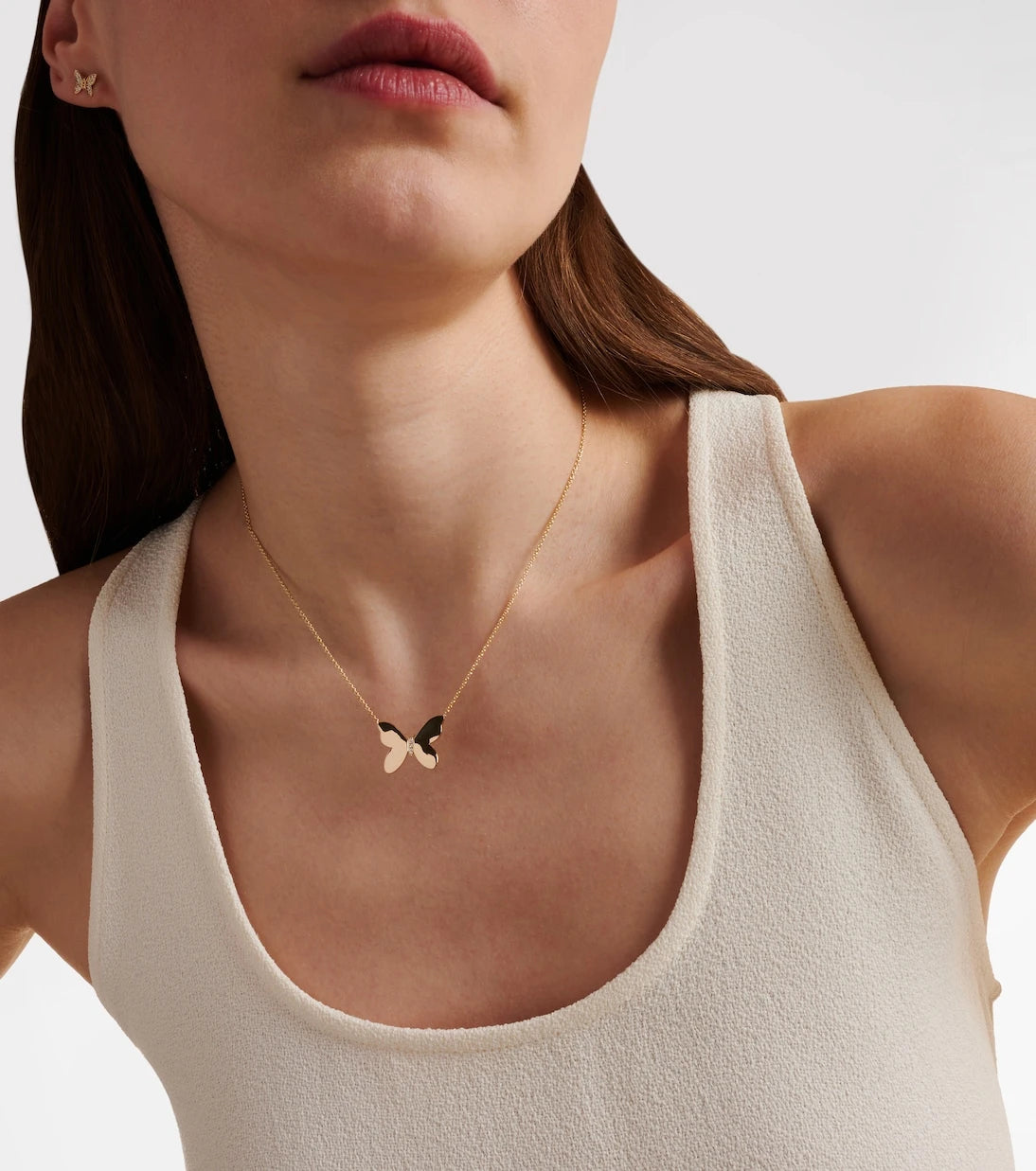 Sydney Evan - Butterfly 14kt gold necklace with diamonds