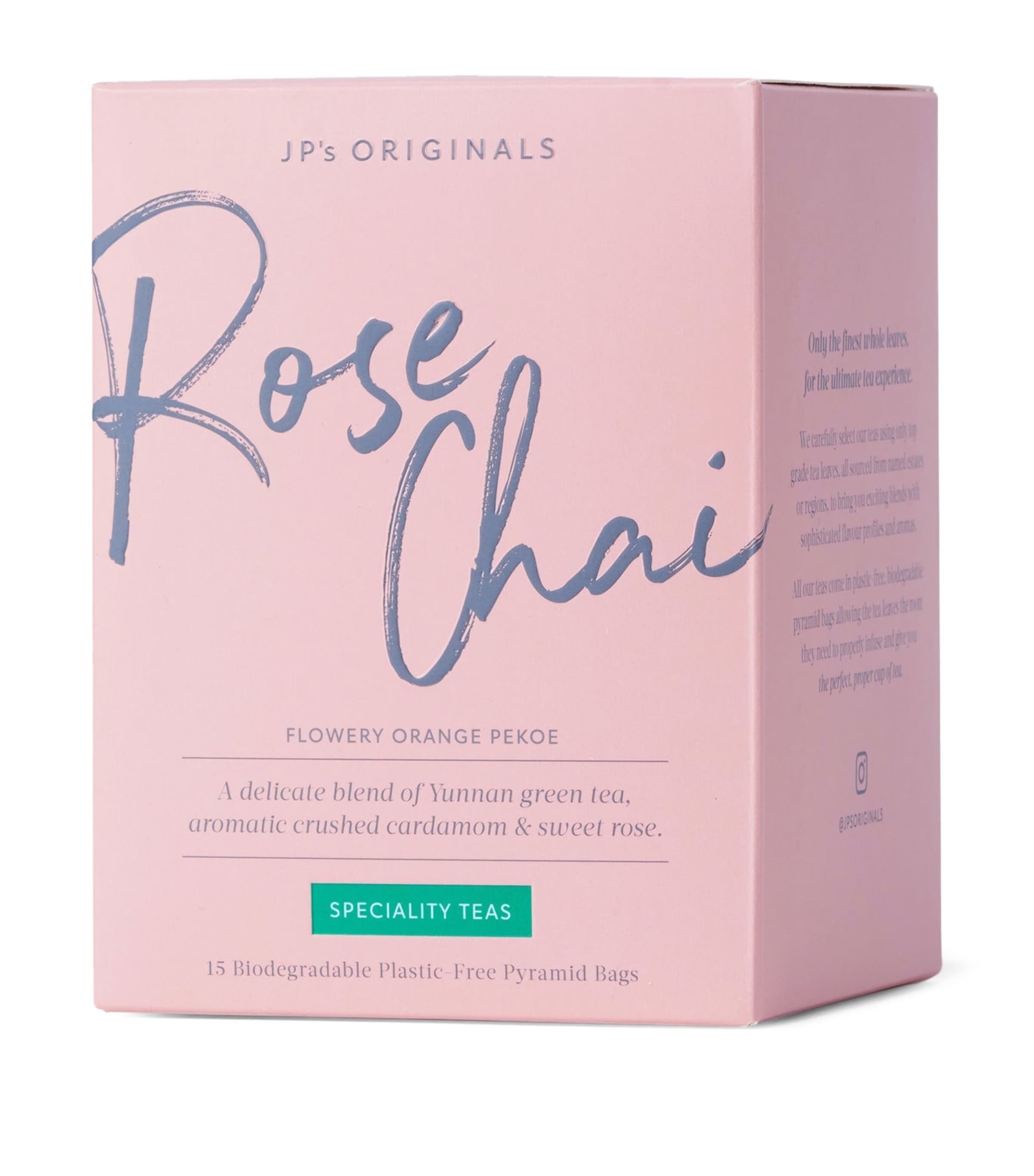 JP's Originals Rose Chai Water-Soluble Tea Pyramids (80g)