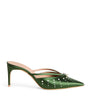 Malone Souliers Green Satin Embellished Marisa Mules