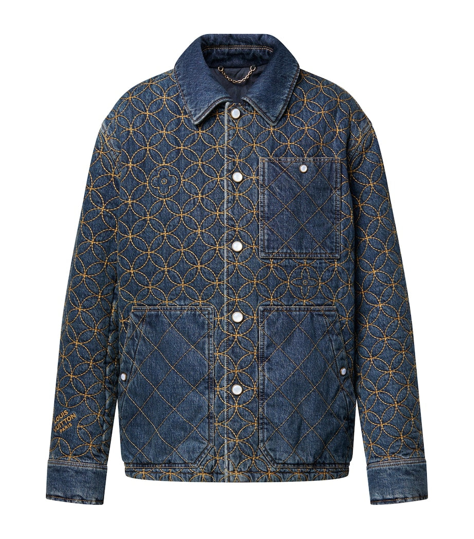 LOUIS VUITTON Blue Embroidered Denim Jacket