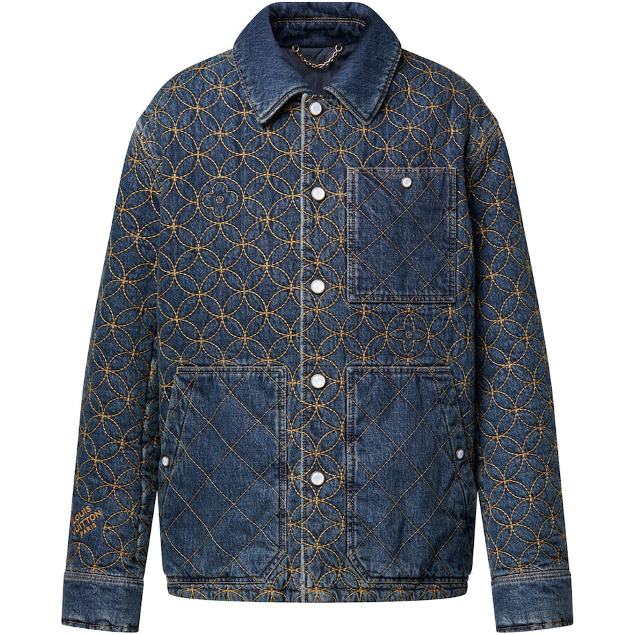 LOUIS VUITTON Blue Embroidered Denim Jacket