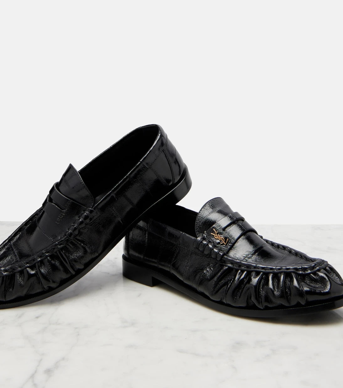 Saint Laurent - Eel leather penny loafers