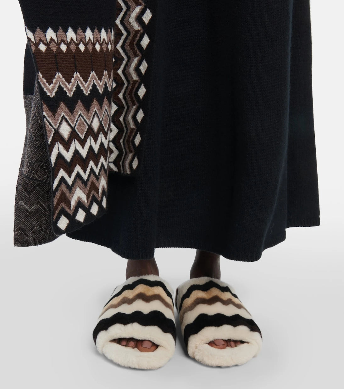 Chloé - Saam chevron shearling slides
