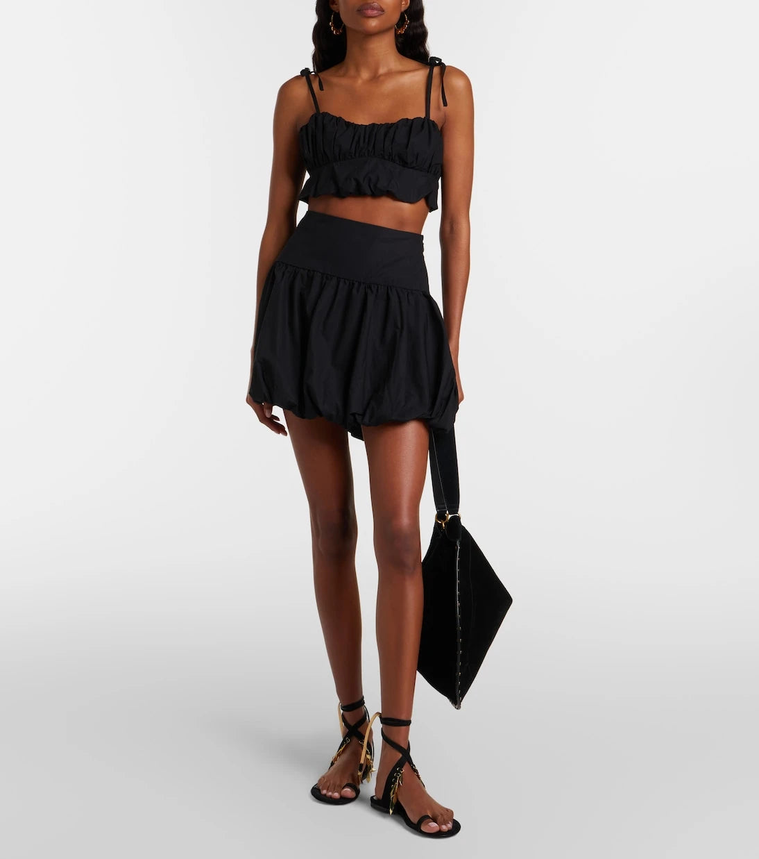 Faithfull - Pelea ruched cotton crop top