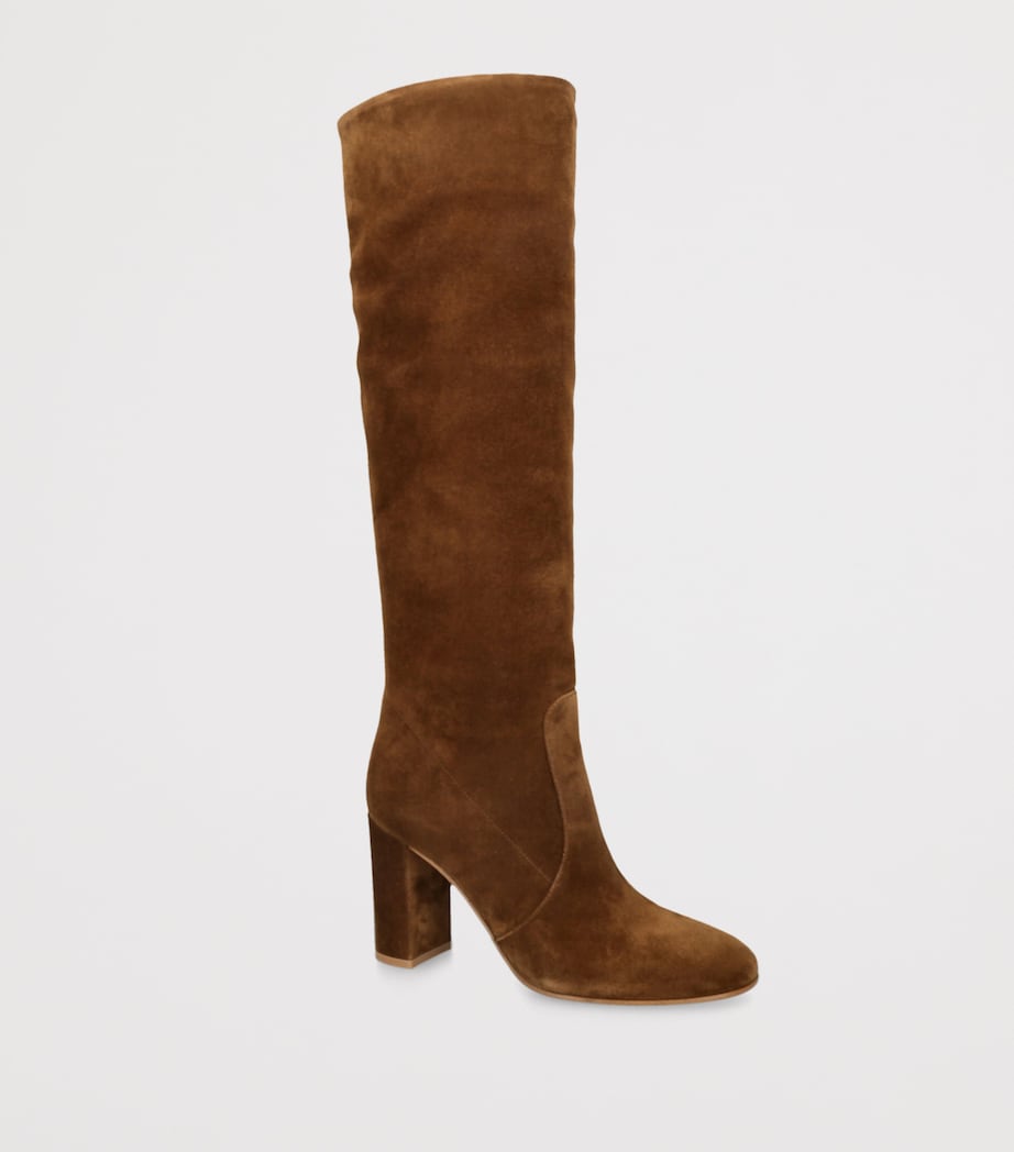 Beige Suede Glen Knee-High Boots 85