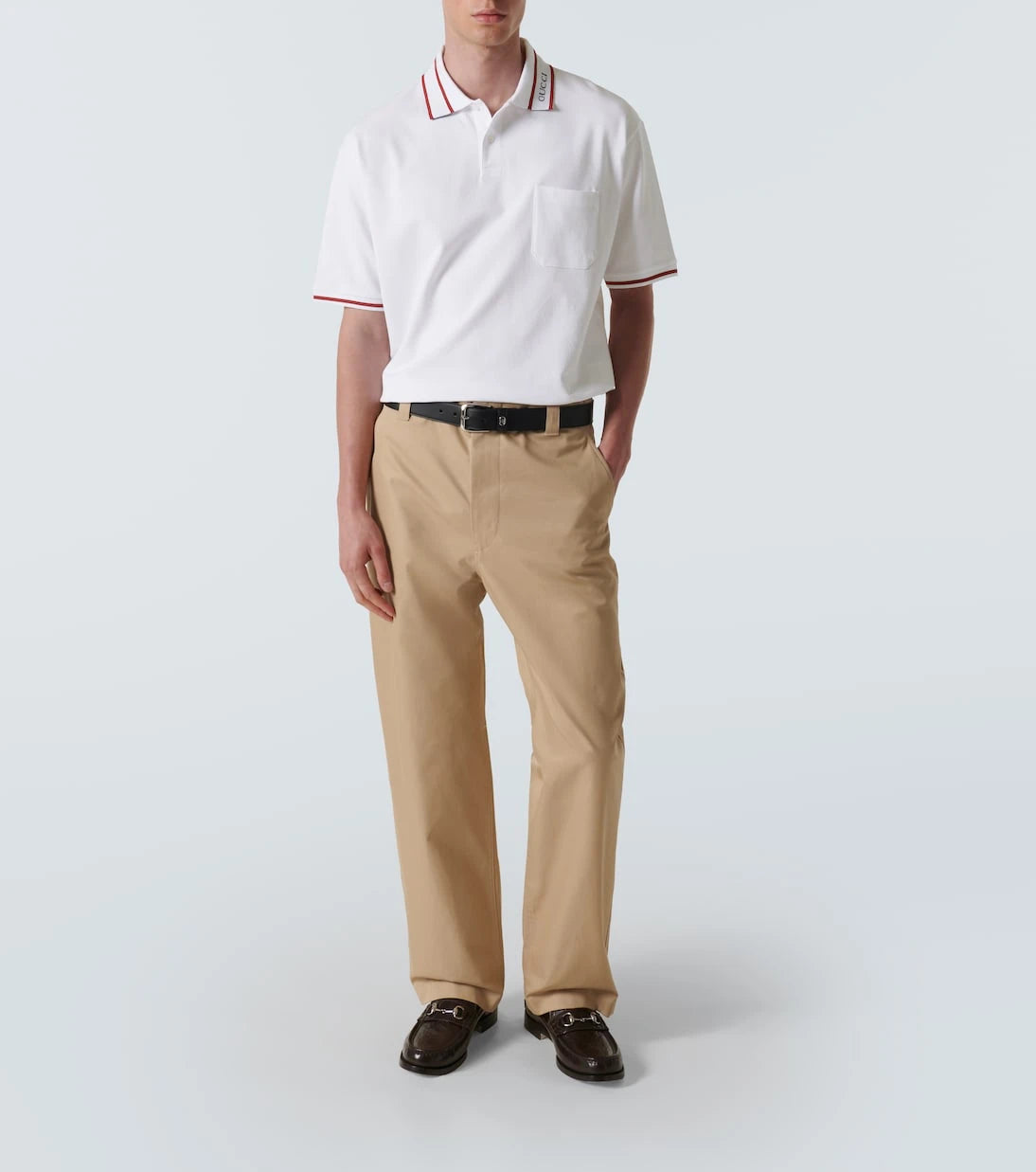 Gucci - Web cotton piqué polo shirt