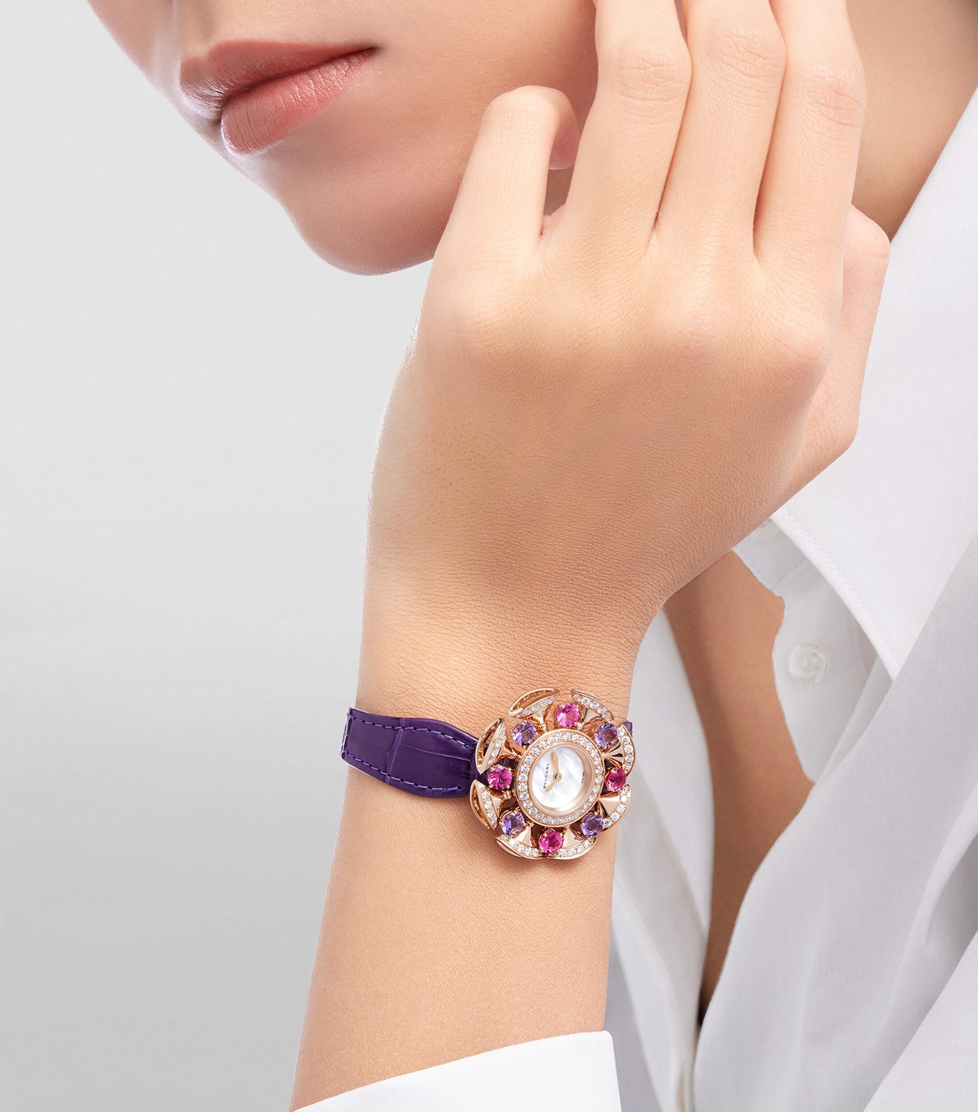 Rose Gold, Diamond, Amethyst and Pink Rubellite Divas' Dream Watch 33mm