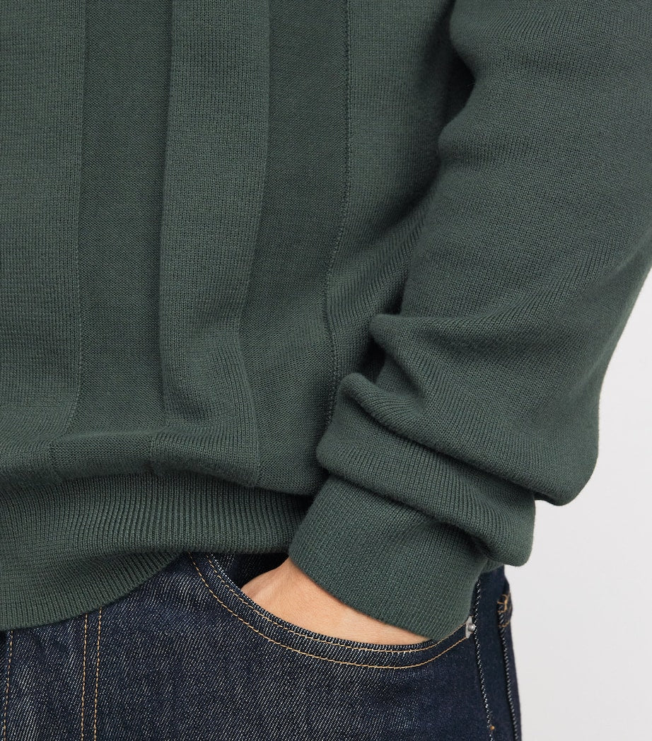 Cotton Zip-Up Polo Shirt