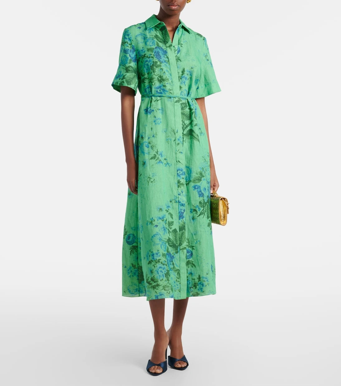 Erdem - Floral linen shirt dress