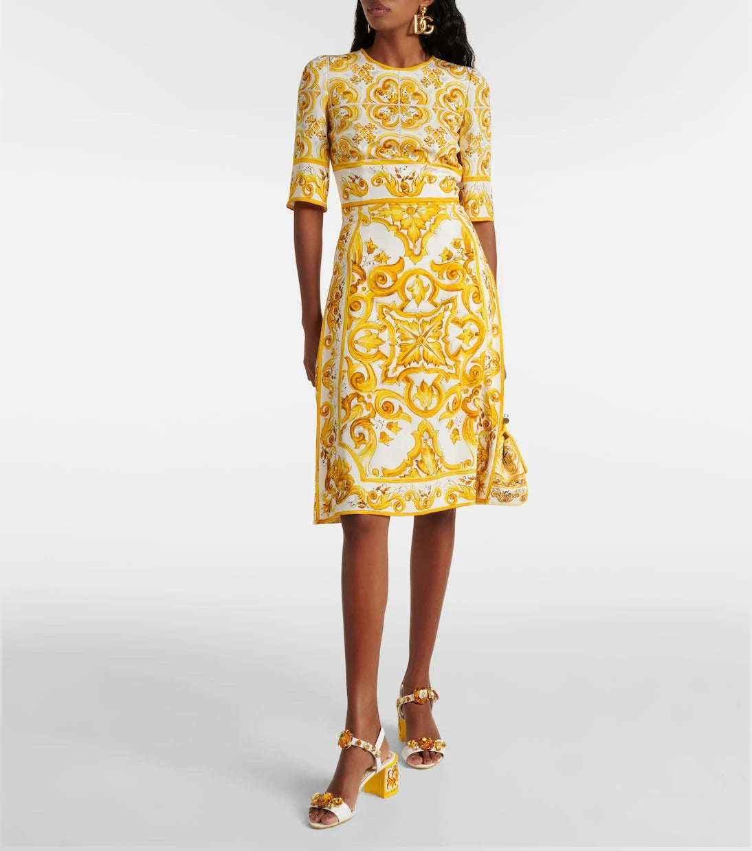 Dolce&Gabbana - Majolica silk-blend charmeuse midi dress