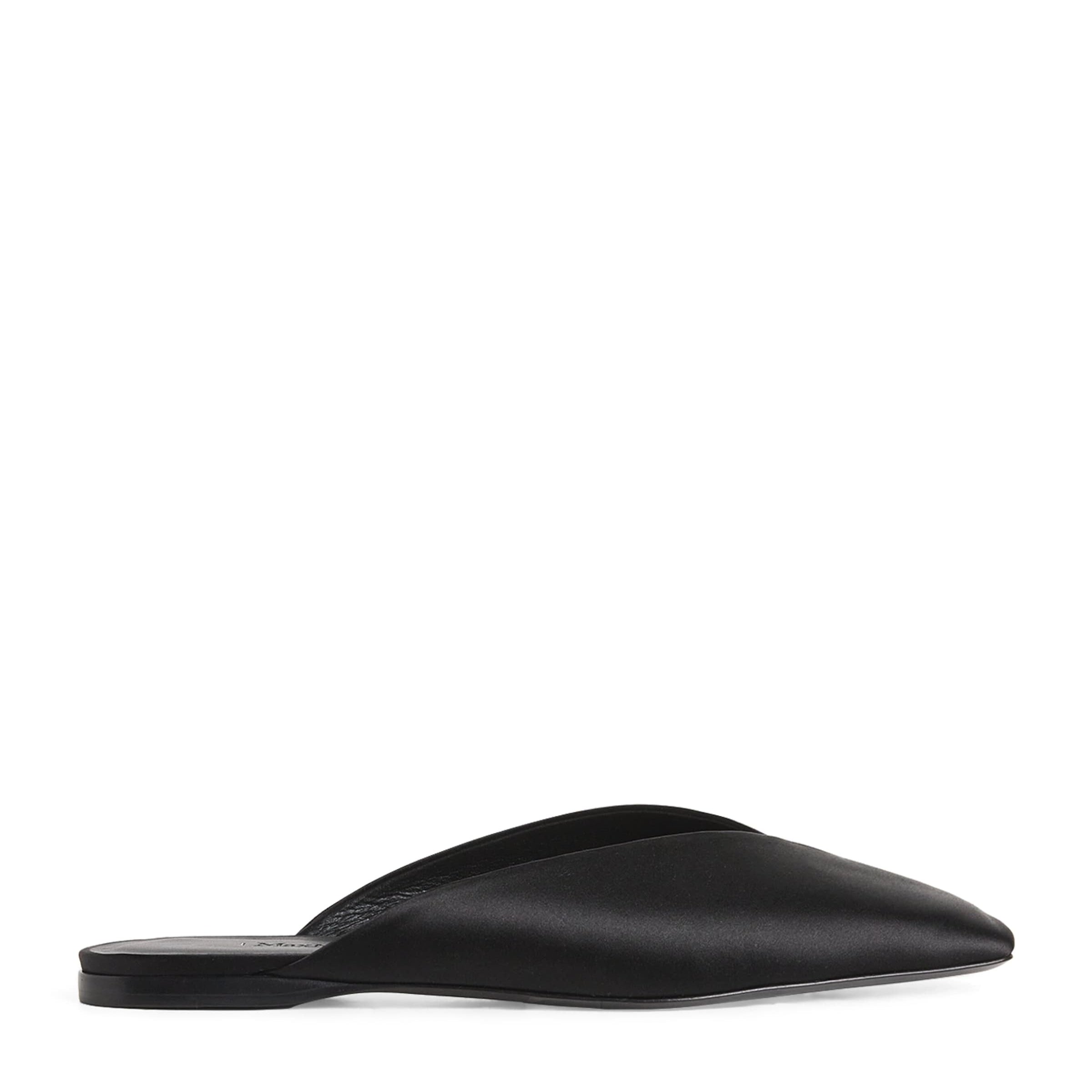 Max Mara Black Satin Mules