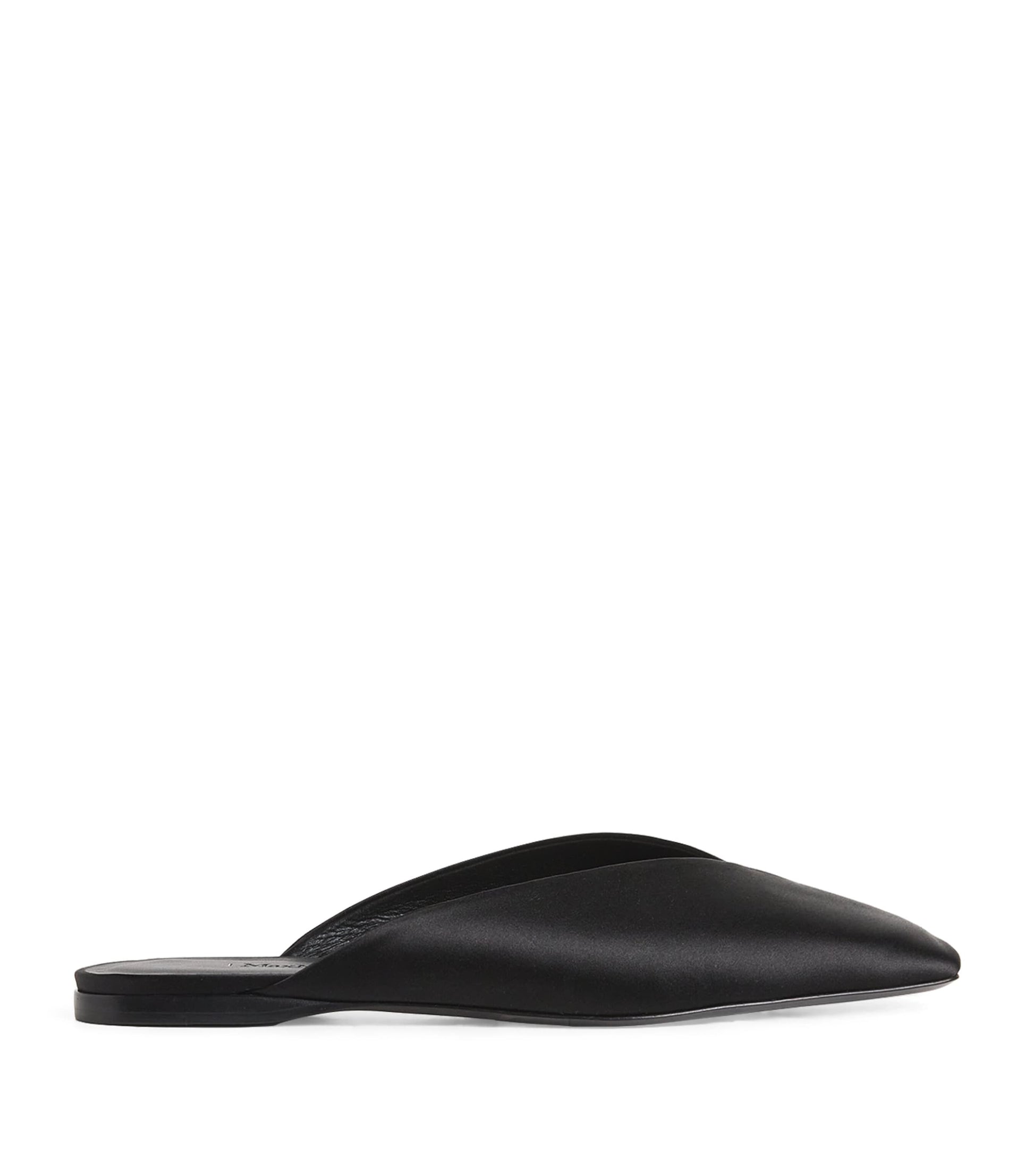 Max Mara Black Satin Mules