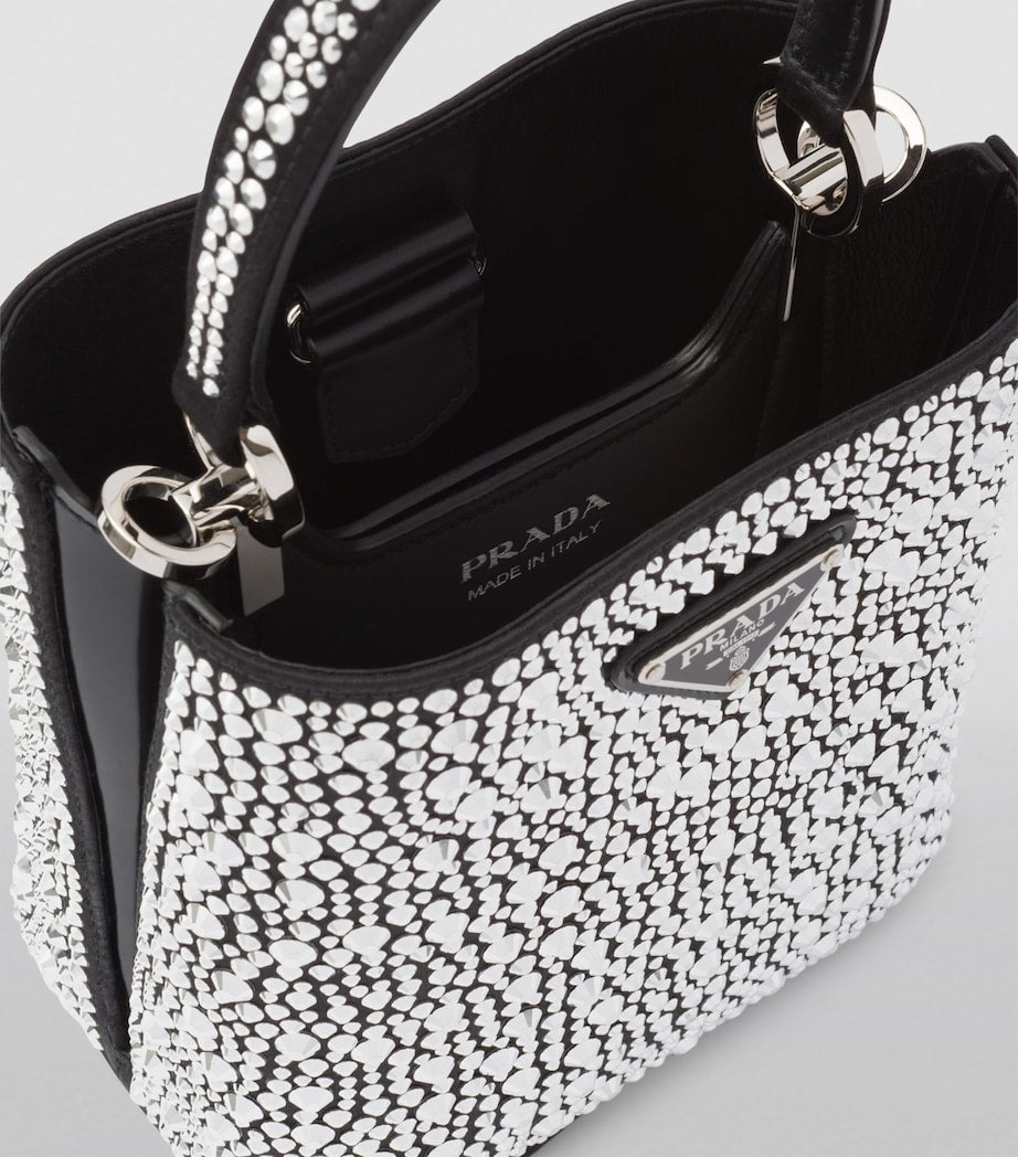 Prada Metallic Satin Embellished Panier Shoulder Bag