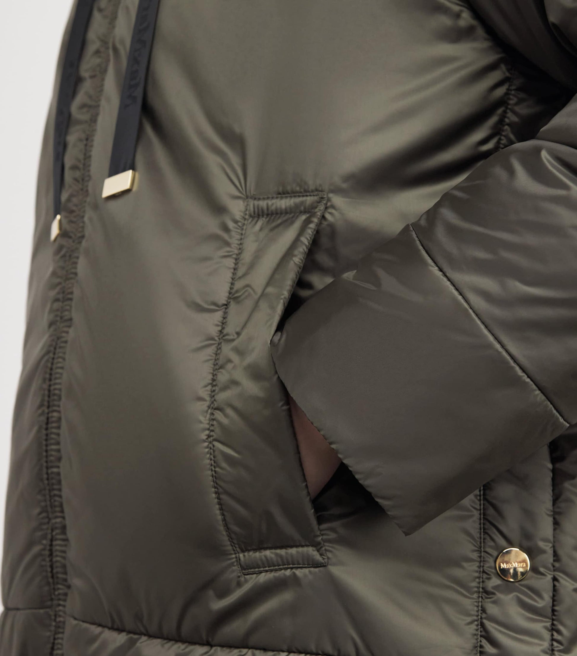 Max Mara Green The Cube Hooded Puffer Jacket