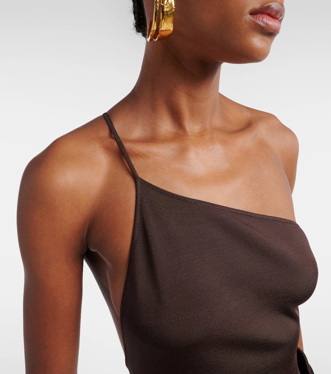 Saint Laurent - One-shoulder satin bodysuit