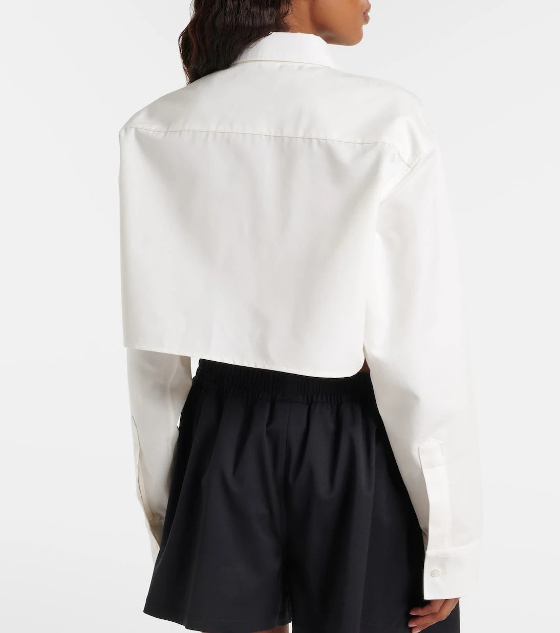 Balenciaga - Cropped cotton and silk poplin shirt