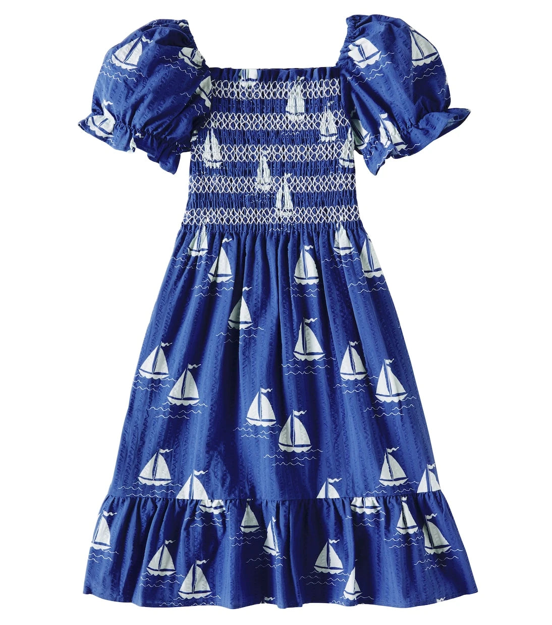 Mini Rodini - Sailing Boats smocked cotton dress
