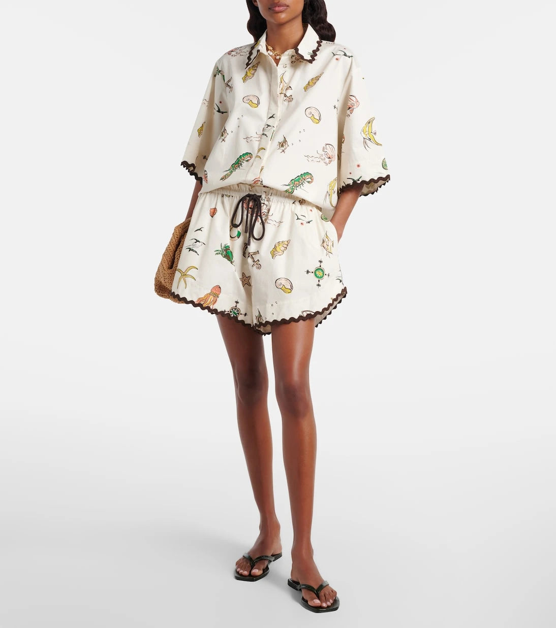 Alémais - Printed cotton shorts