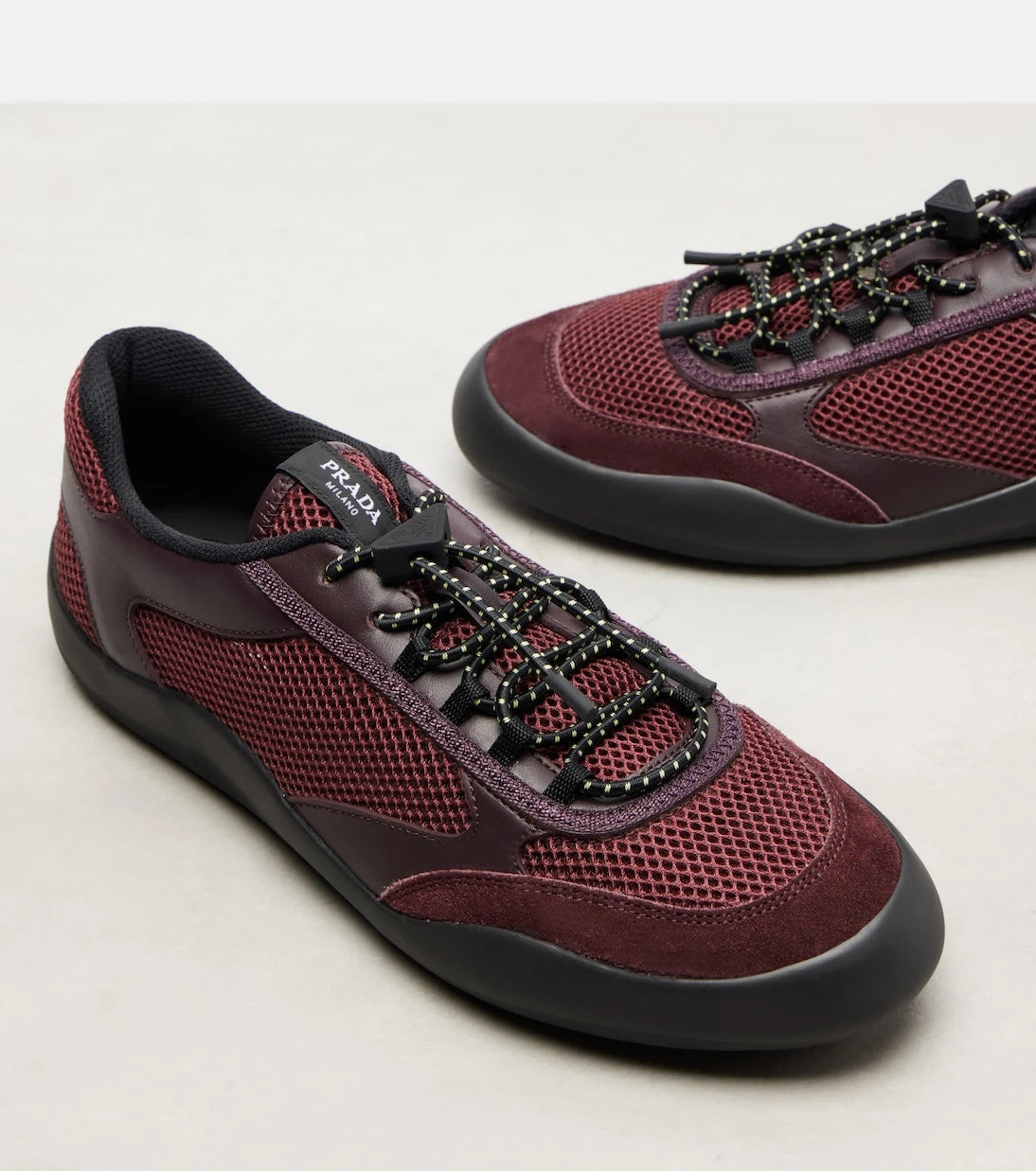 Prada - Speedrock leather-trimmed sneakers