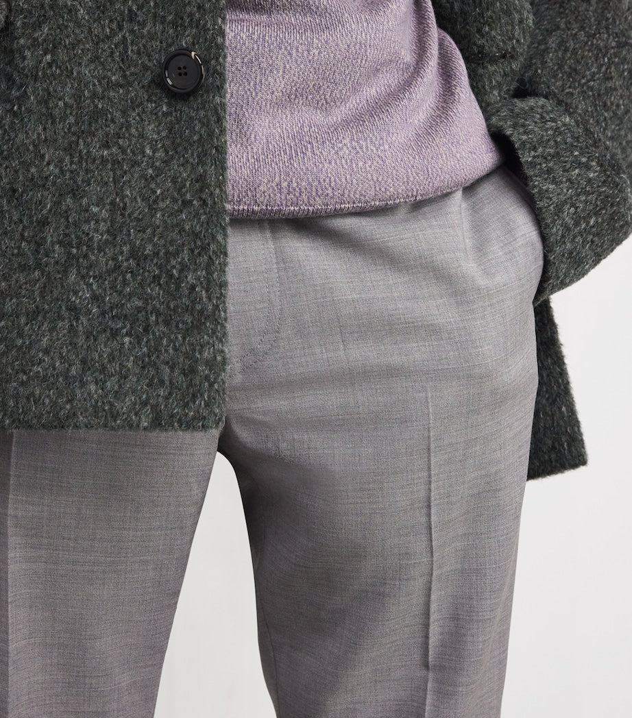 Stretch-Wool Drawstring Trousers