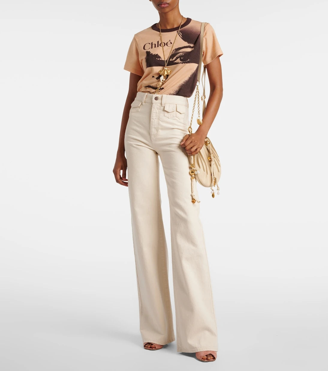 Chloé - Flower 95 suede peep-toe pumps