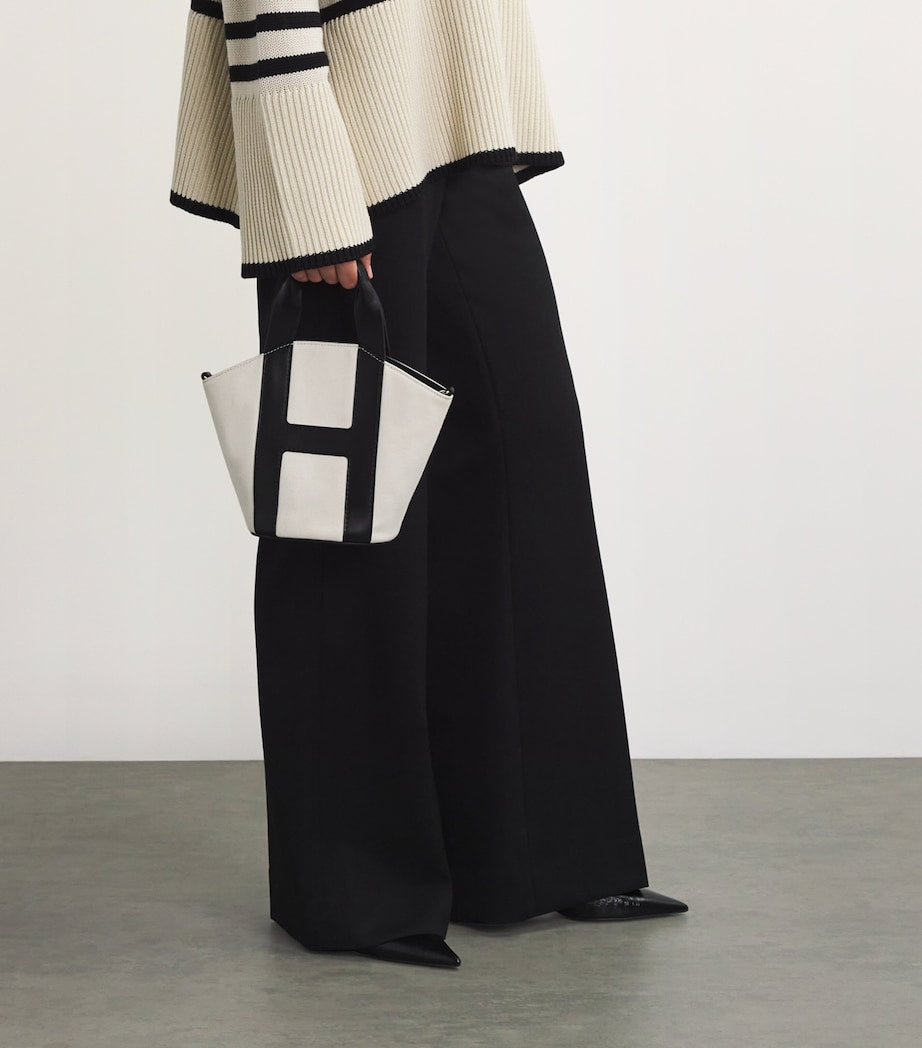 Harrods Grab Canvas Tote Bag BLACK