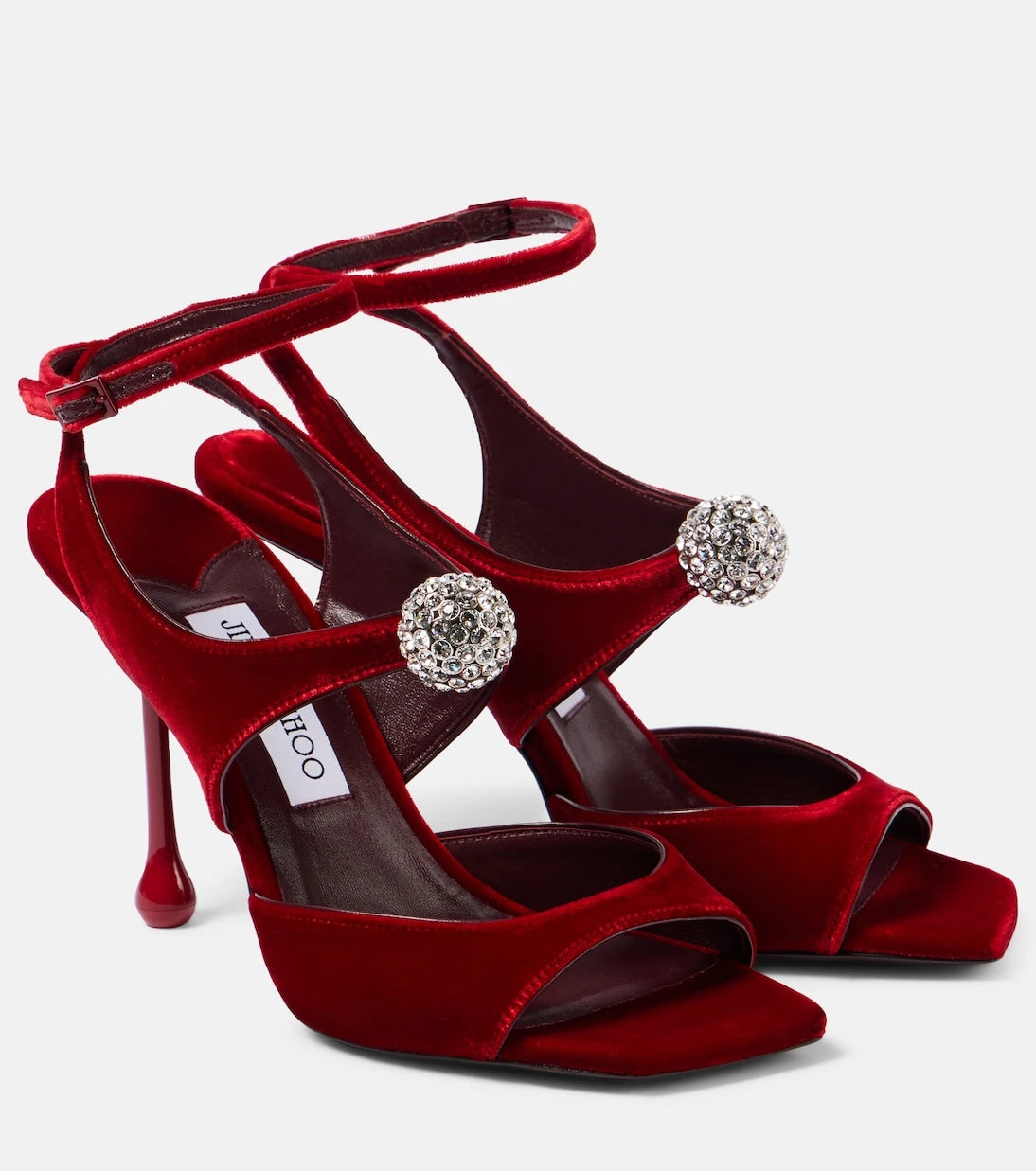 Jimmy Choo - صندل Orb 95 المخملي المزين